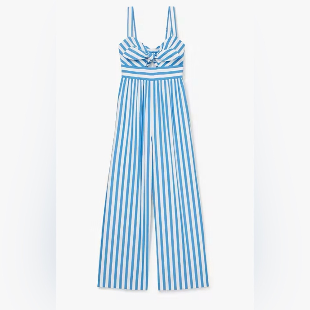 Blue and White Summer Stripe Jumpsuit by Kate Spade New York Size Medium - Picture 2 of 8